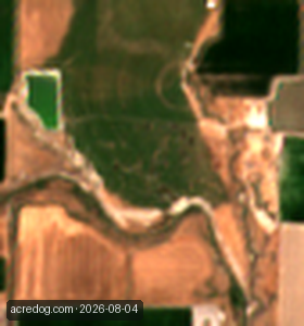 Sentinel-2 satellite view of a 183-acre parcel in Box Elder County, Utah, captured 4 August 2026. Fields are legible as coloured blocks; no individual feature can be made out.